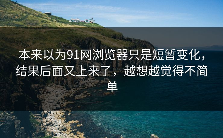 本来以为91网浏览器只是短暂变化，结果后面又上来了，越想越觉得不简单  第1张