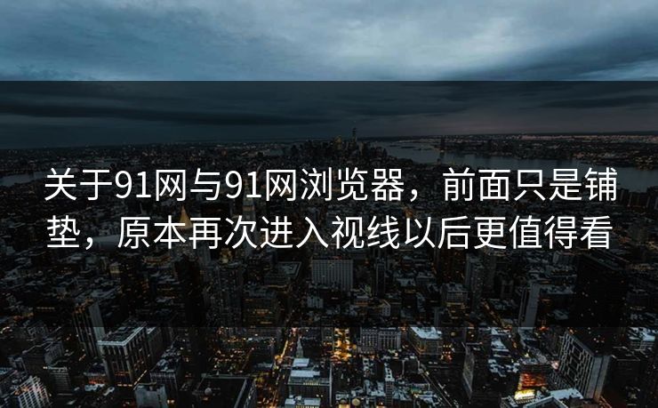 关于91网与91网浏览器，前面只是铺垫，原本再次进入视线以后更值得看  第1张