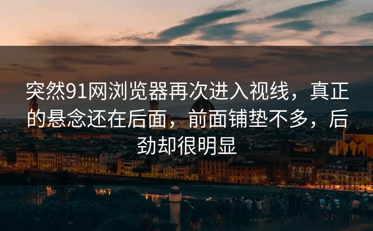 突然91网浏览器再次进入视线，真正的悬念还在后面，前面铺垫不多，后劲却很明显  第1张