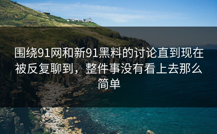 围绕91网和新91黑料的讨论直到现在被反复聊到，整件事没有看上去那么简单  第1张