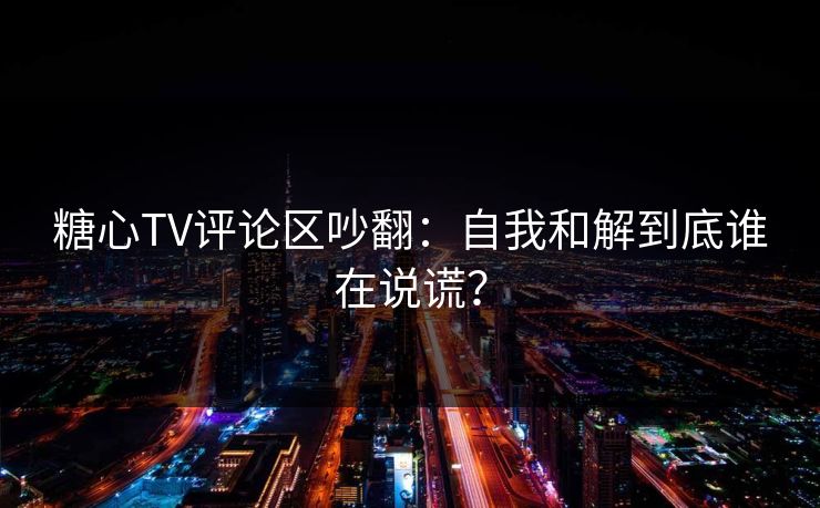 糖心TV评论区吵翻：自我和解到底谁在说谎？  第1张