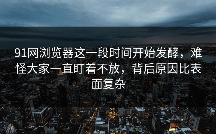 91网浏览器这一段时间开始发酵，难怪大家一直盯着不放，背后原因比表面复杂  第1张