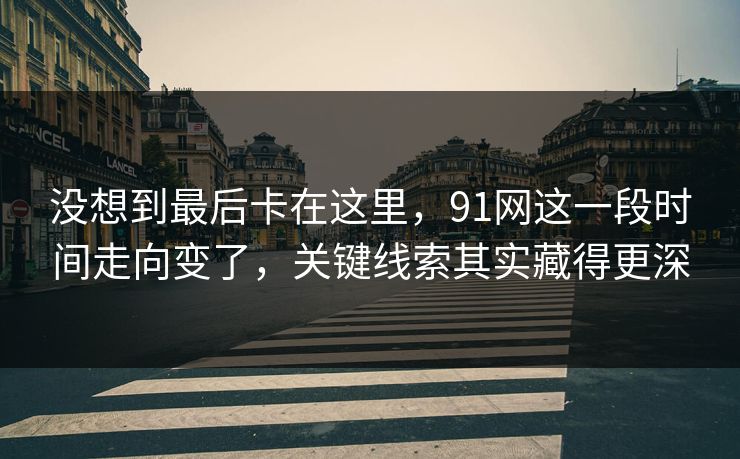 没想到最后卡在这里，91网这一段时间走向变了，关键线索其实藏得更深  第1张